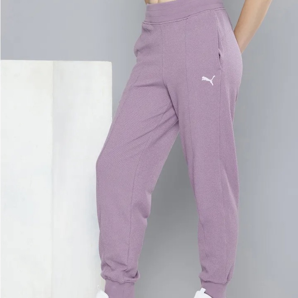 Puma Lavender Drawstring Joggers with White Logo